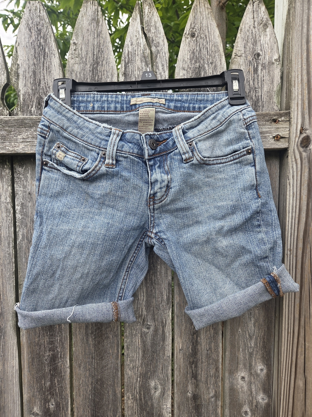 Refuge Light Wash Denim Cutoff Shorts